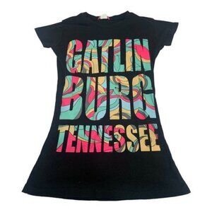 Gatlinburg Tennessee Graphic T-Shirt Dress M & H Medium 100% Cotton Black